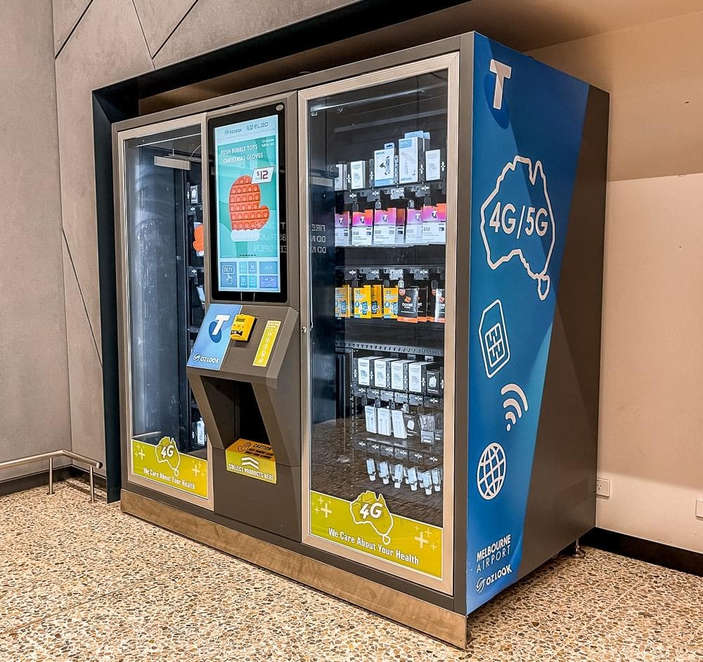 Getting SIM Card at Australia Airport - Vending machine