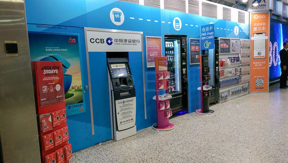 Buying SIM Card at Melbourne Airport - Vending machine